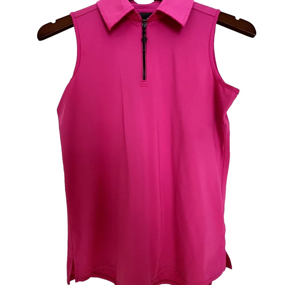 Belyn Key BK Sleeveless Polo XS Golf Tank Pink Fuschia SPF